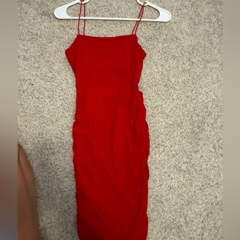 sparkly red open back mini dress size small